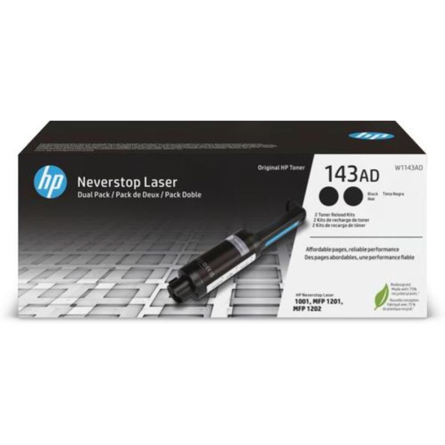 Hp 143ad toner originale nero 2 pezzi