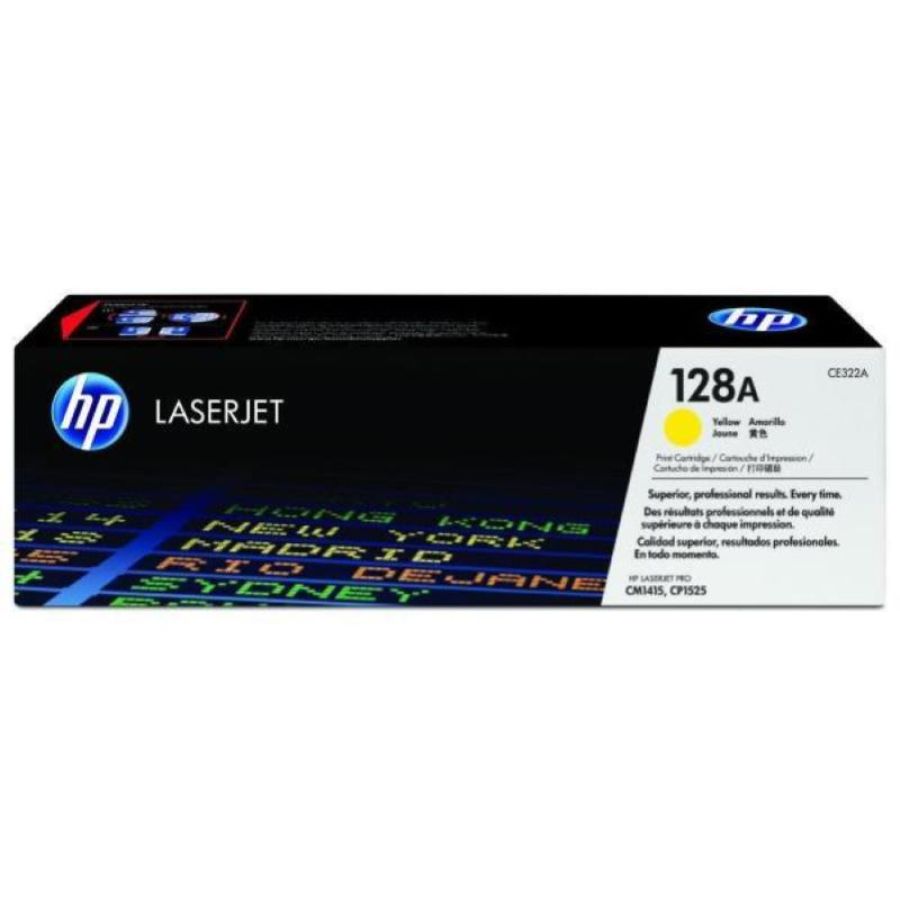 Hp 128a toner giallo per color laserjet pro cp1525nw-cp1525n-laserjet pro cm1415fn-cm1415fnw garanzia italia (ce322a)