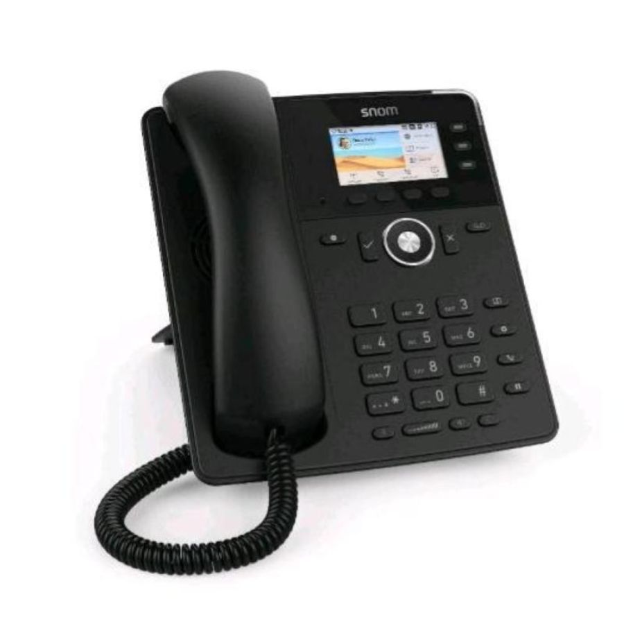 Snom d717 telefono fisso ip con 6 account sip display a colori porta usb attaco cuffia 2 porte gigabit lan black