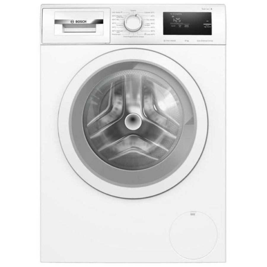 Bosch wan24009ii serie 4 - lavatrice a carica frontale 9 kg, 1200 rpm, classe a, activewater plus, iron assist, (84,5x59,8x59 cm), bianco