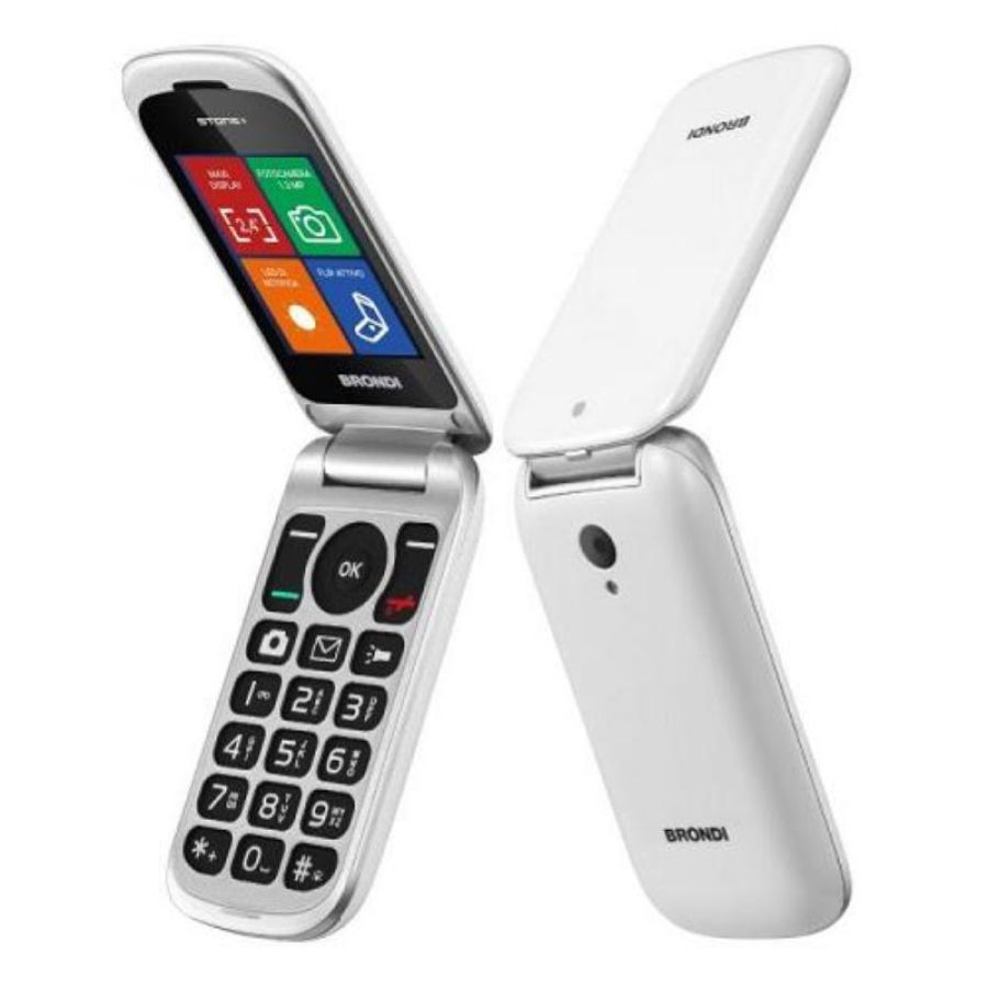 Brondi stone apertura a conchiglia e flip attivo dual sim 2.4`` bianco