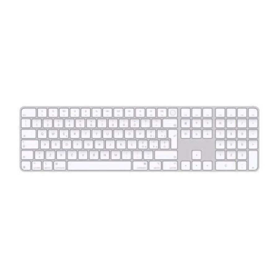 Apple magic keyboard tastiera senza fili bluetooth-usb-c con touch id e tastierino numerico per mac con chip apple qwerty italiana bianco