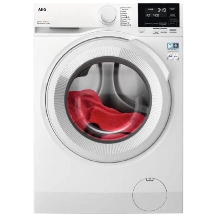 Aeg serie 6000 prosense lr6g94ow lavatrice caricamento frontale 9kg 1351 giri classe a oblo` xxxl silver, filtro ispezionabile