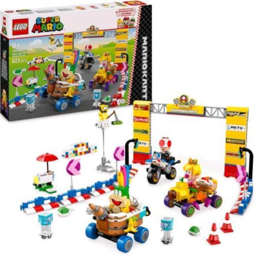 Lego super mario kart pack baby peach e gran premio veicoli e pista con 4 personaggi