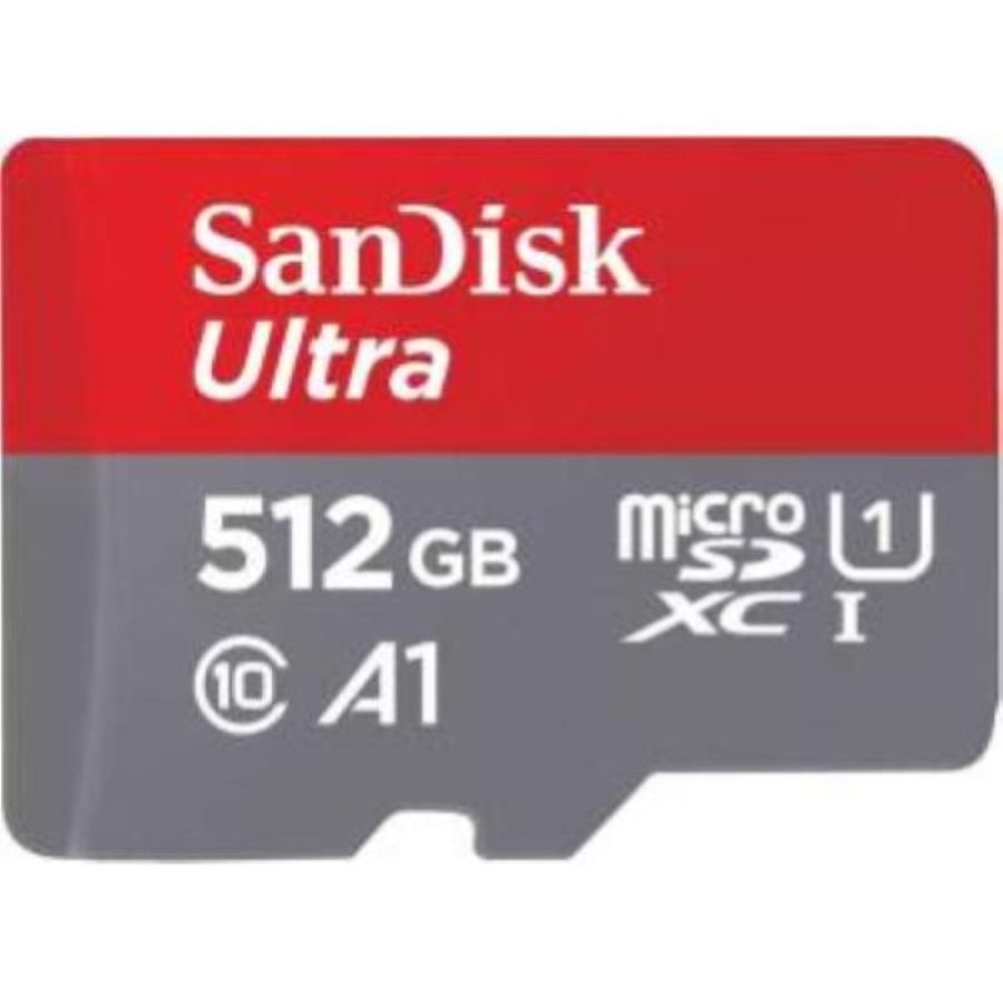 Sandisk ultra microsdxc 512gb a1 / uhs class 1 / class10 150mb/s adattatore da microsdxc a sd in dotazione