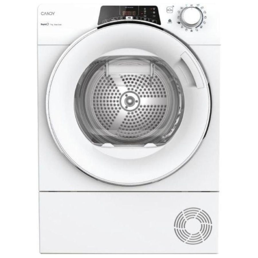 Candy ro4h7a2tcex-s - asciugatrice slim a pompa di calore 7 kg, classe a++, connettivita` wi-fi + bluetooth, programma rapido, (85x60x46 cm), bianco