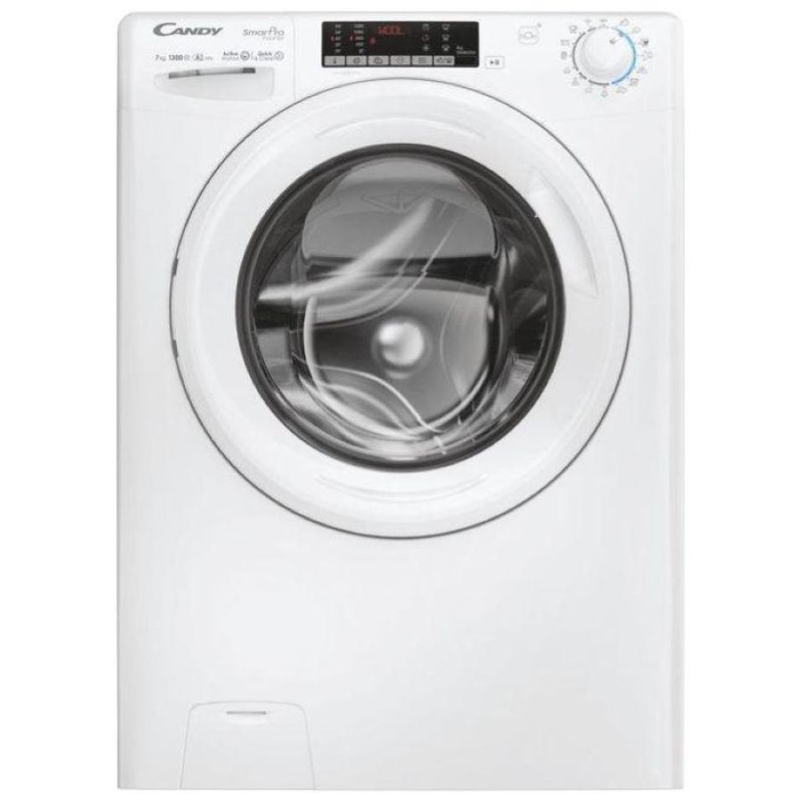 Candy co4 374twm6-1-s - lavatrice slim a carica frontale 7 kg, 1300 rpm, classe a, motore inverter, wi-fi, (85x60x45 cm), bianco