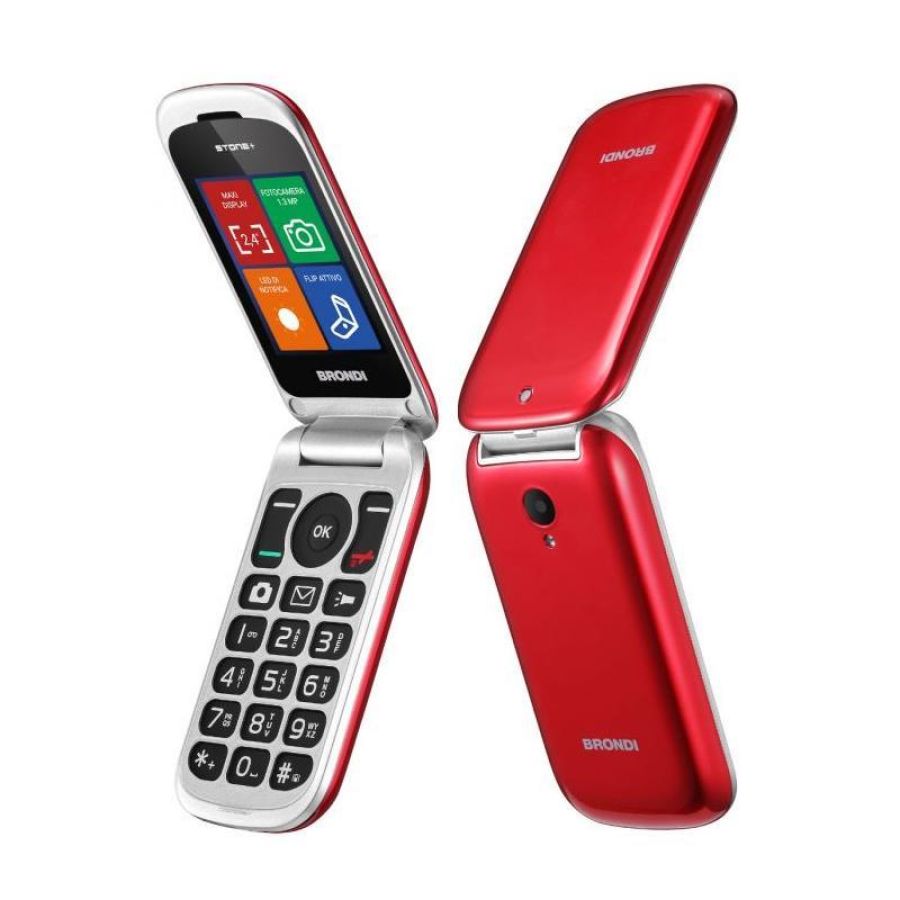Brondi stone apertura a conchiglia e flip attivo dual sim 2.4`` rosso