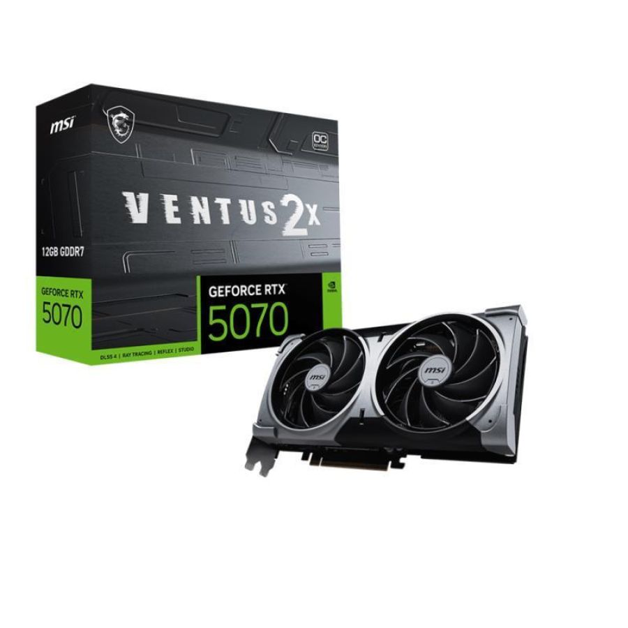 Msi geforce rtx 5070 12g ventus 2x oc 12gb gddr7 dlss4 dual fan pcie 5.0 16x -1 x hdmi 3 x displayport