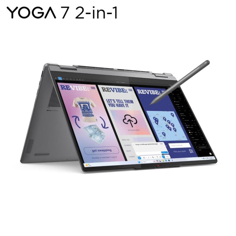 Lenovo yoga 7i 14 oled wuxga touch screen intel core ultra 7 256v ram 16gb-ssd 512gb nvme-intel arc graphics 140v-wi-fi 7-win 11 home grigio (83jq005eix)