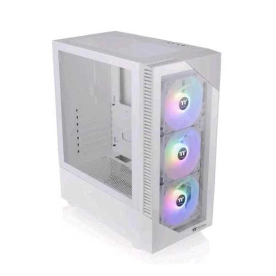 Thermaltake view 200 tg argb case mid tower mini-itx micro-atx atx pannello frontale e laterale in vetro temperato2xusb-a 3.0 3xventole 120mm argb snow/white