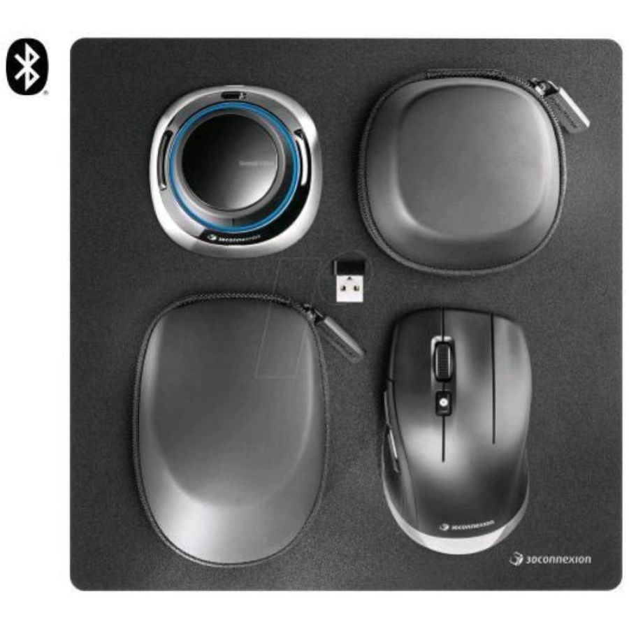 3dconnexion spacemouse wireless kit 2 mouse universale per cad e 3dmano destra rf wireless + bluetooth + usb type-a ottico