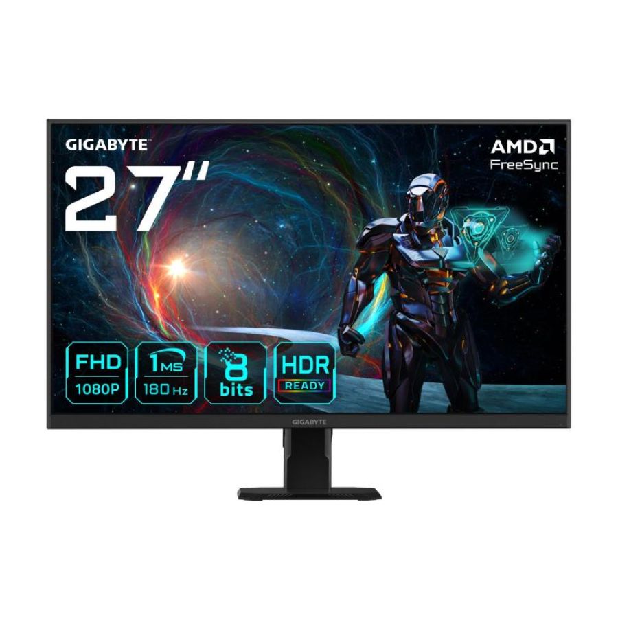 Gigabyte gs27fa 27\ monitor da gioco fhd - 1920 x 1080, 180hz, 1ms, 300 cd/m², freesync, hdr ready, hdmi 2.0