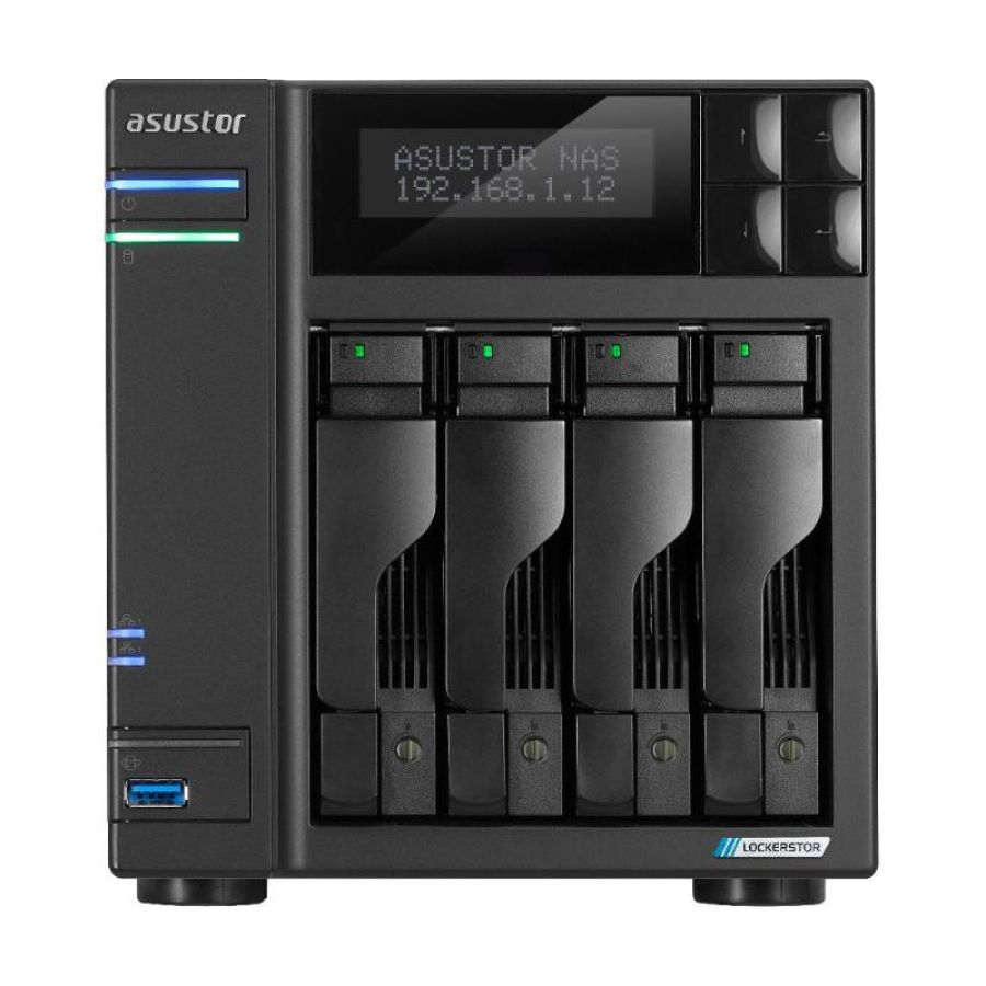 Asustor lockerstor 4 gen2 as6704t nas 4 bay intel celeron 4gb ram nero