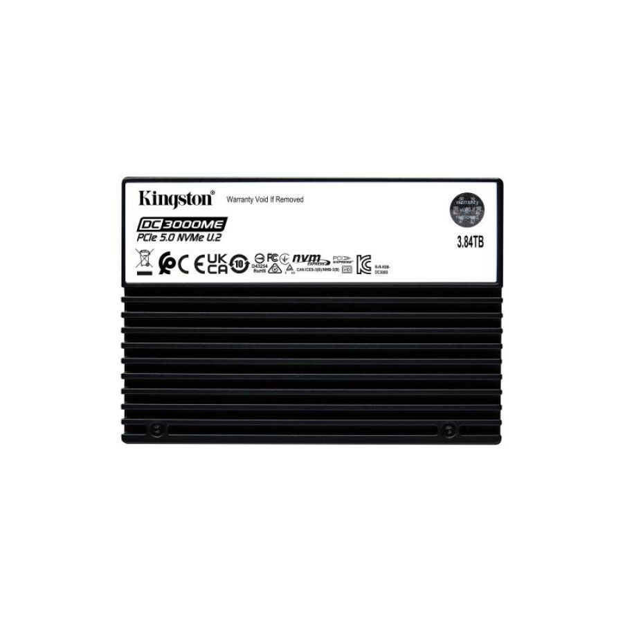 Kingston dc3000me ssd 3.84tb crittografato 2.5 nvme u.2 pcie 5.0 x4 256 bit aes