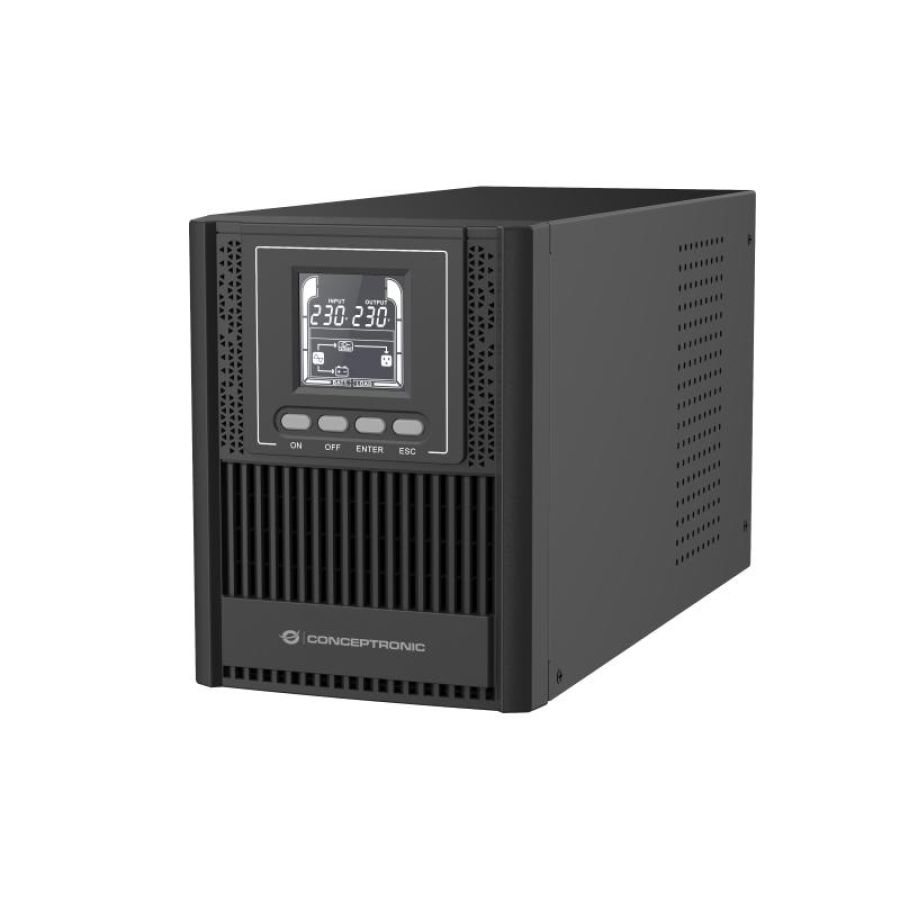 Conceptronic zeus52e1k ups doppia conversione 1 kva 900w 4 prese lcd gruppo continuita`