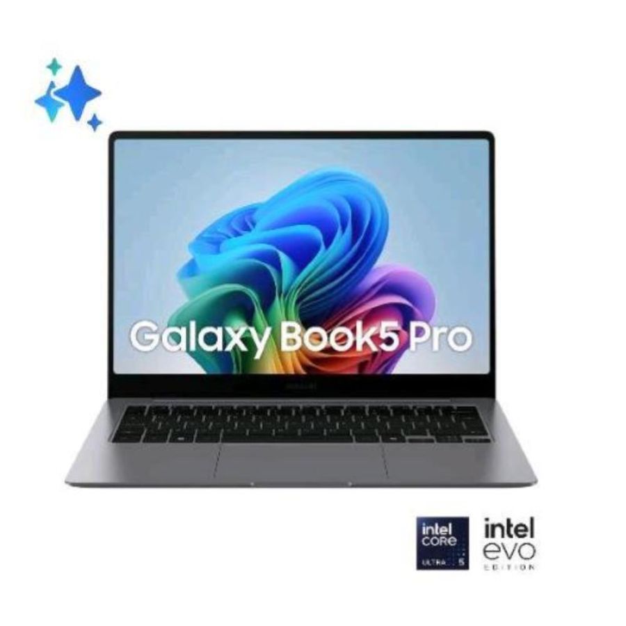 Samsung galaxy book5 pro np944xha-kg4it 14 amoled wqxga+ touch screen intel core ultra 5 226v ram 16gb-ssd 512gb nvme-intel arc graphics 8gb-wi-fi 7-win 11 prof grey