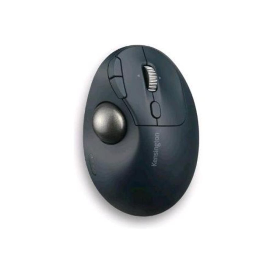 Kensington pro fit ergo tb550 trackball mouse verticale ergonomico 9 pulsanti - senza fili bluetooth 2.4 ghz ricevitore wireless usb blu-grigio retail