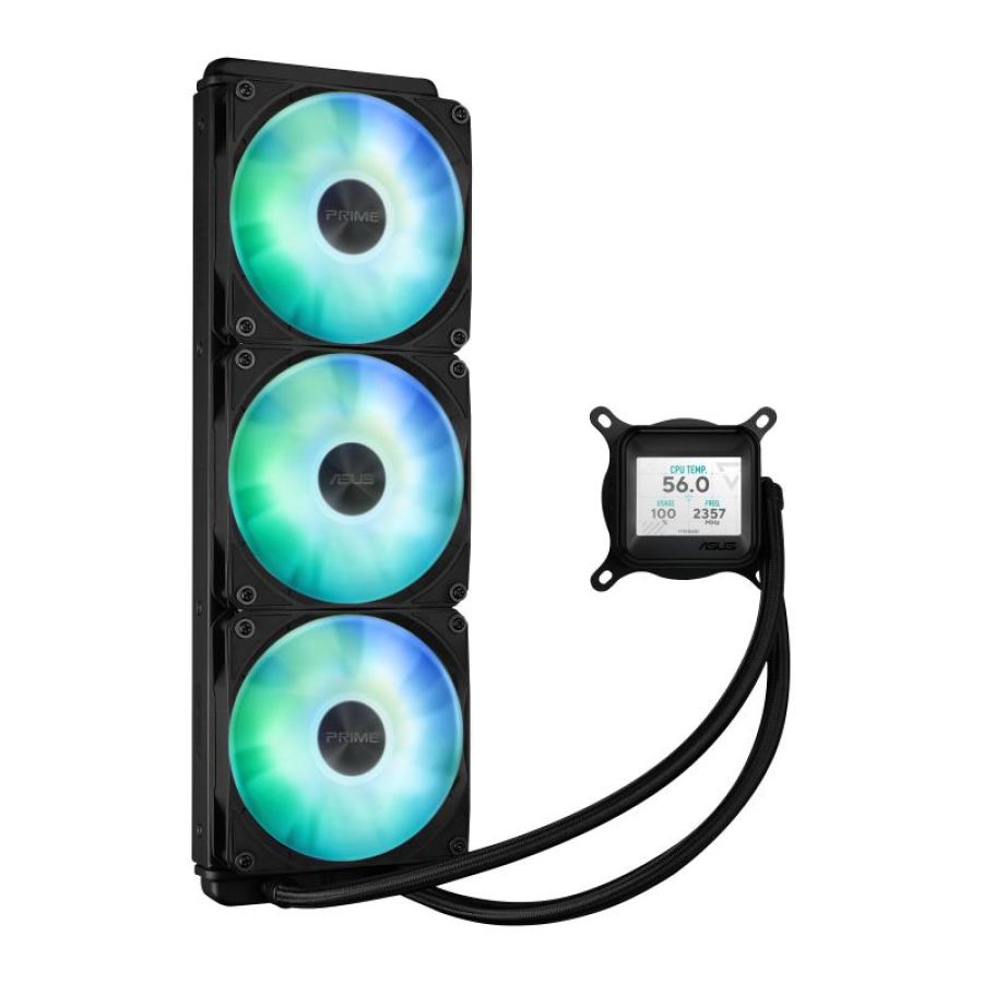 Asus prime lc 360 argb lcd cpu liquid cooler intel 1851/1700/1200 amd am5/am4
