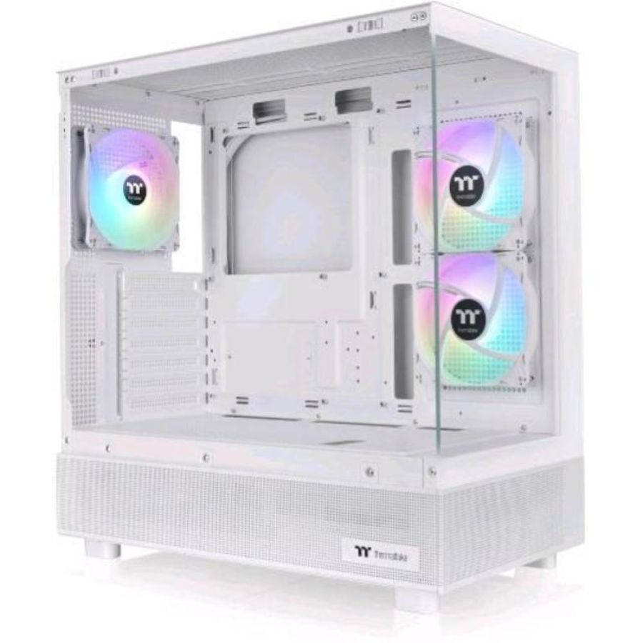 Thermaltake view 270 plus tg argb mid tower pannello frontale e laterale in vetro temperato 3 ventole argb snow white