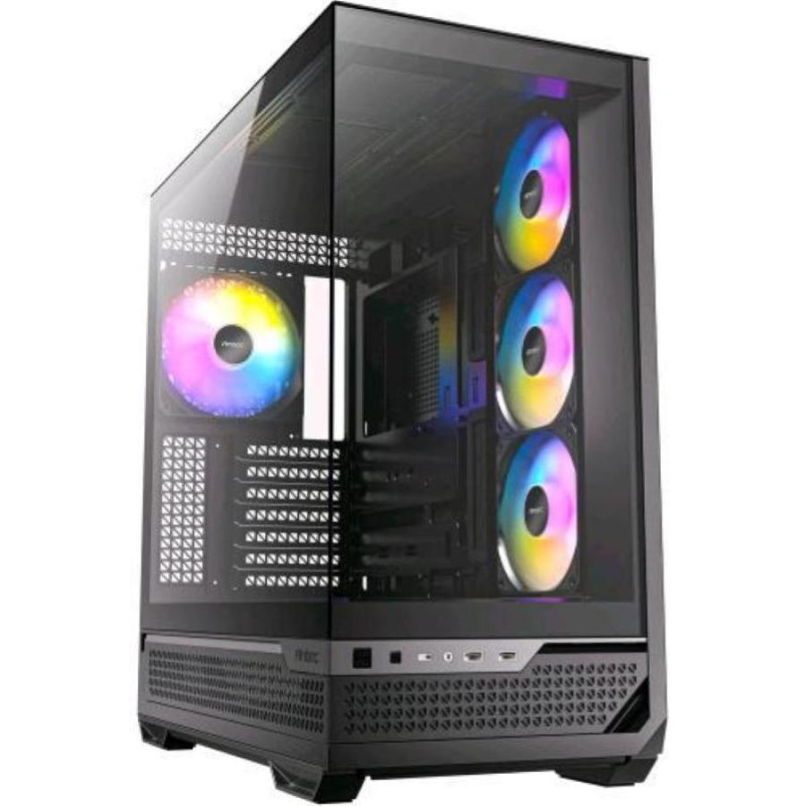 Antec cx700 argb case midi tower atx/matx/mini-itx pannello frontale e laterale in vetro temperato senza cuciture nero