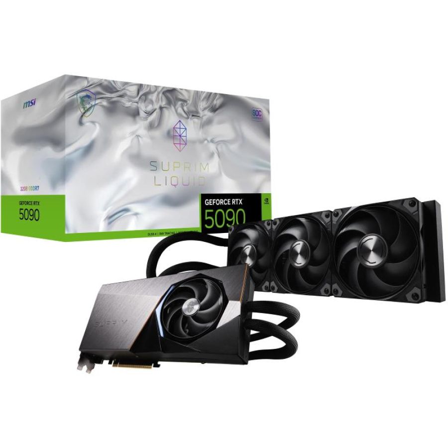 Msi suprim geforce rtx 5090 32g liquid soc scheda video nvidia 32 gb gddr7 pci express x16 5.0 - 1x hdmi 3 x displayport