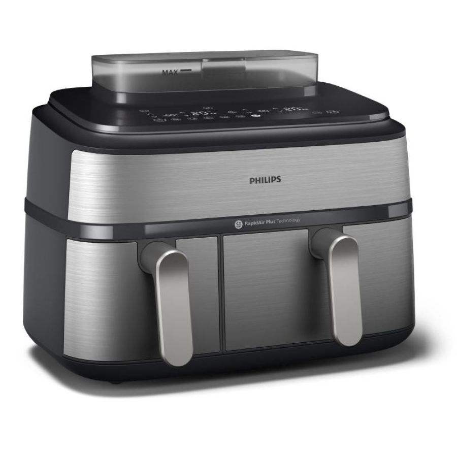 Philips airfryer serie 5000 friggitrice ad aria con doppio cestello 9.0 litri e cottura a vapore