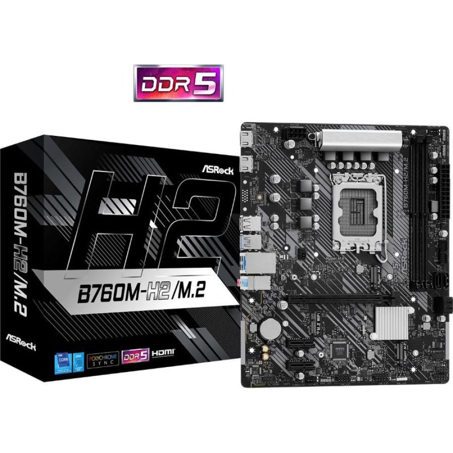 Asrock mb 1700 12/13/14/gen. b760m-h2/m.2 4xddr5 m.2 raid 2xhdmi