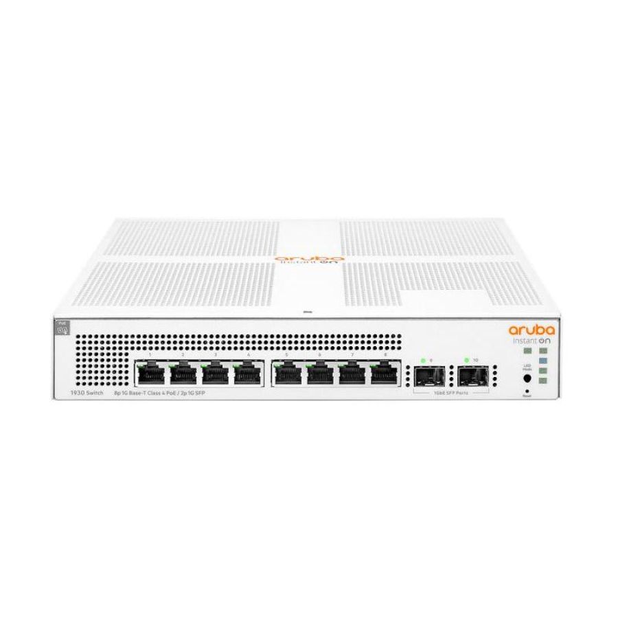 Switch aruba istant on jl681a 1930 8g managed 8xrj45 10/100/1000 poe 124w + 2sfp 1gbe lifetime warranty fino:07/05