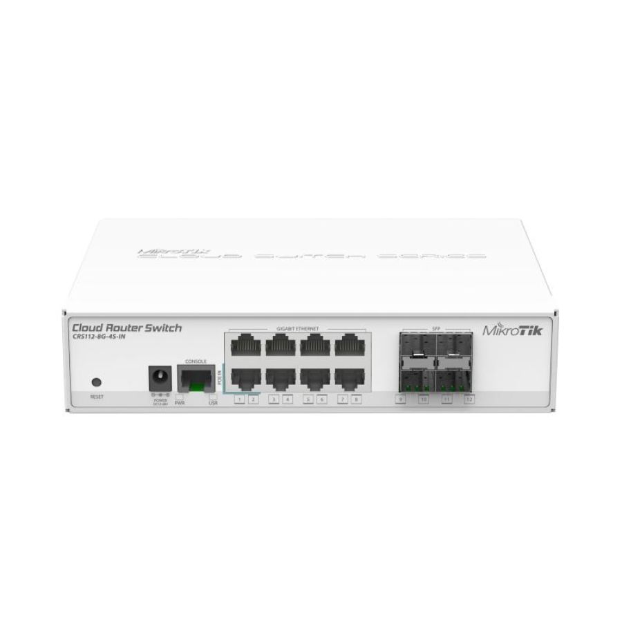 Mikrotik crs112-8g-4s-in switch gestito l3 8 porte gigabit 4 sfp poe bianco rete