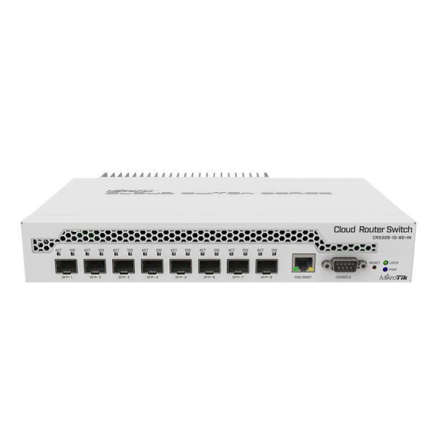 Mikrotik crs309-1g-8s+ switch di rete gestito 10g 8 sfp+ 1 gigabit poe bianco