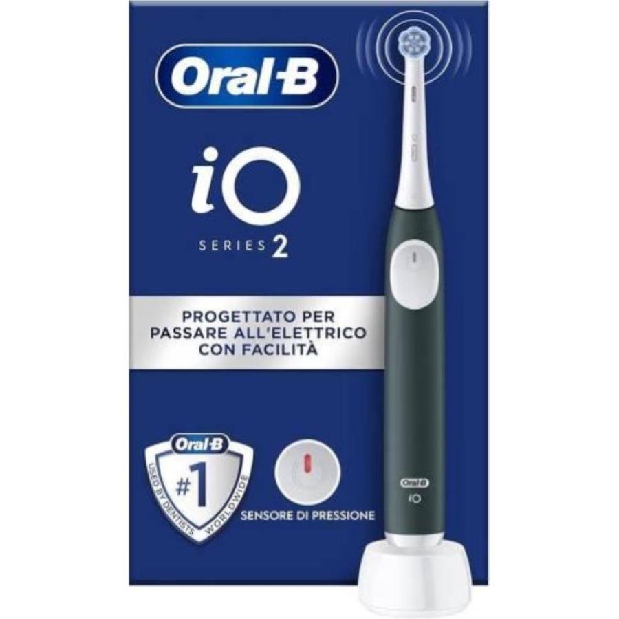 Oral-b io 2 spazzolino elettrico verde con 1 testina di ricambio e micro-vibrazioni