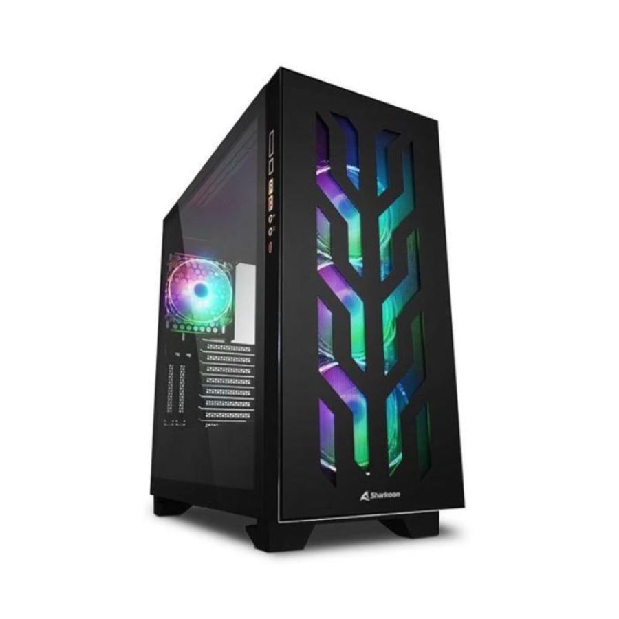 Case gaming ca300t shark black atx nero rgb no alimentatore