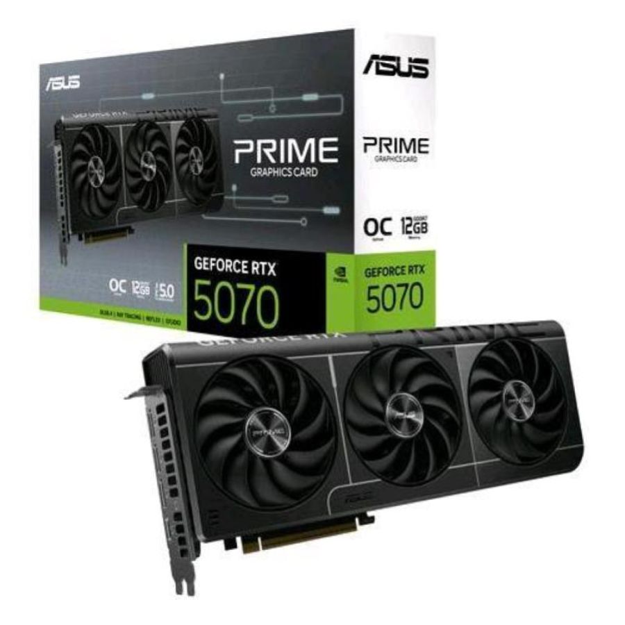 Asus prime -rtx5070-o12g nvidia geforce rtx 5070 12 gb gddr7 triple fan pci express 5.0 - 1 x hdmi 3 x displayport