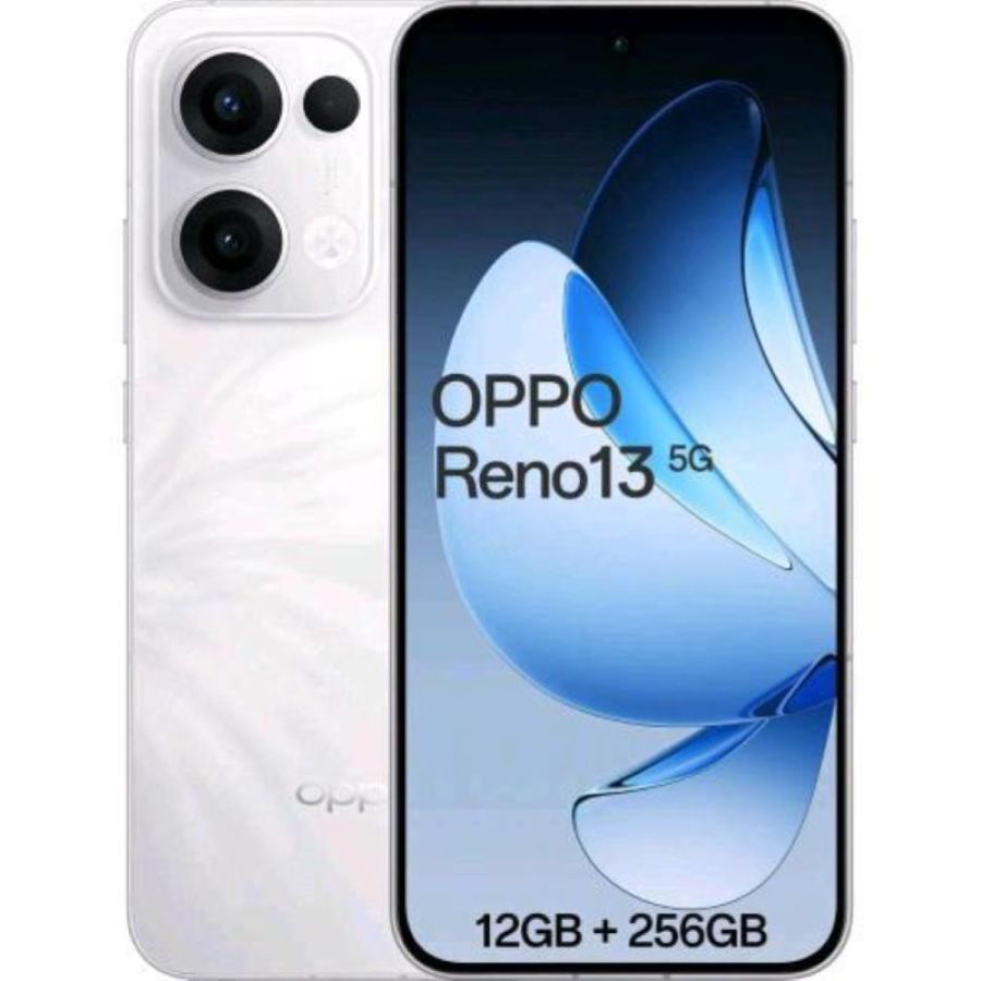 Oppo reno13 5g smartphone 256gb 12gb ram tripla fotocamera 50mp plume white