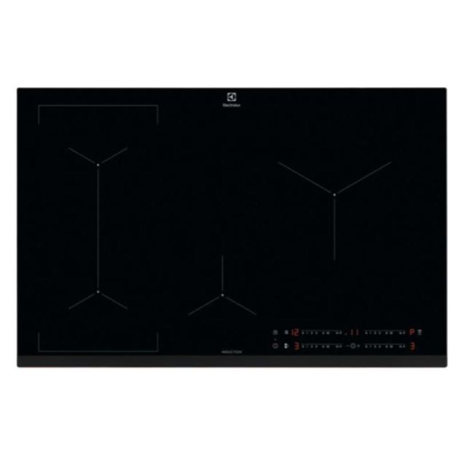 Electrolux lil83441 piano cottura a induzione 80 cm 4 zone funzione hob2hood e funzione bridge comandi touch nero