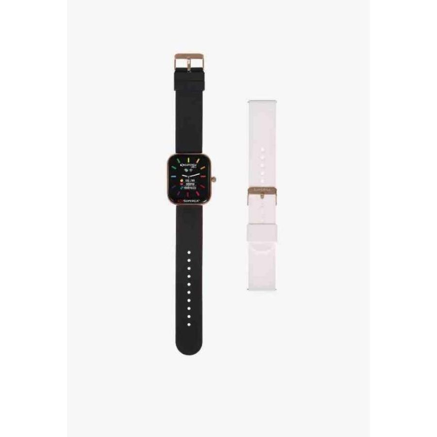 Smartwatch swt-stc003 gold dorato + cinturino uniko silicone nero o bianco