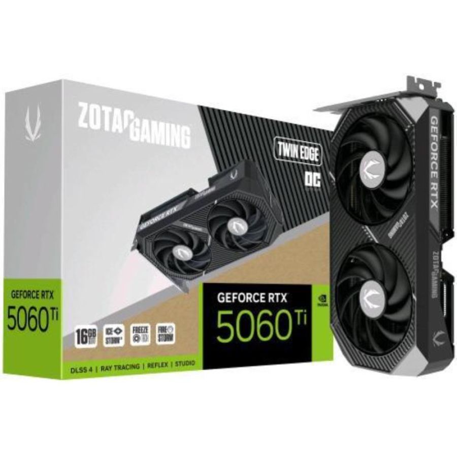 Zotac gaming geforce rtx 5060 ti twin edge oc 16gb gddr7 dlss4 dual fan pcie 5.0 16x - 1 x hdmi 3 x displayport
