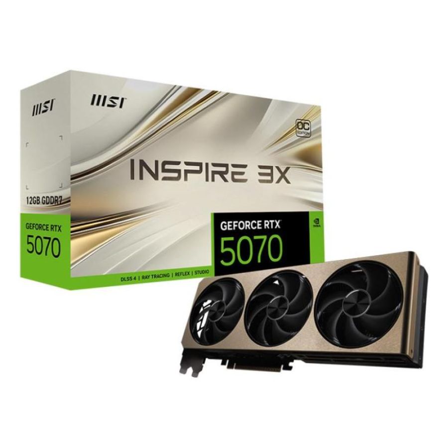 Msi geforce rtx 5070 12g inspire 3x oc nvidia 12 gb gddr7