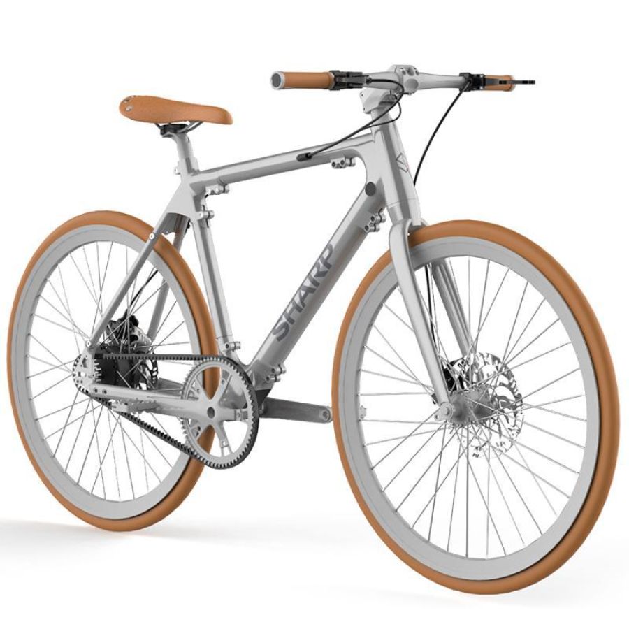 Sharp milano bicicletta elettrica 250w ruote da 28 telaio in alluminio velocita` 25km/h autonomia 80 km freni a disco argento metallizzato