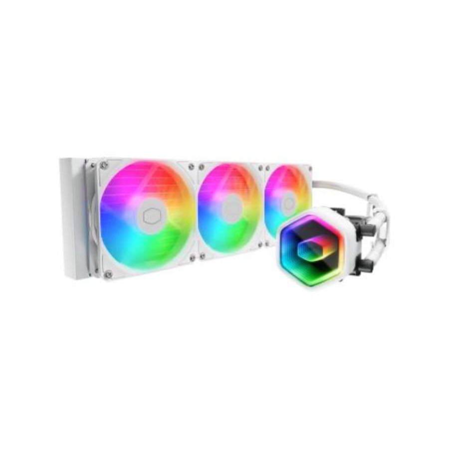 Cooler master masterliquid 360 core ii white argb cpu liquid cooler intel 1851/1700/1200 amd am5/am4