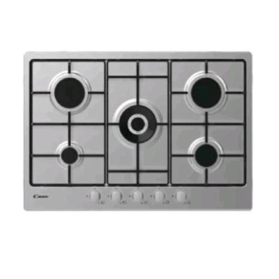 Candy cel7p4wx piano cottura a gas 75cm 5 fuochi piano in acciaio inox