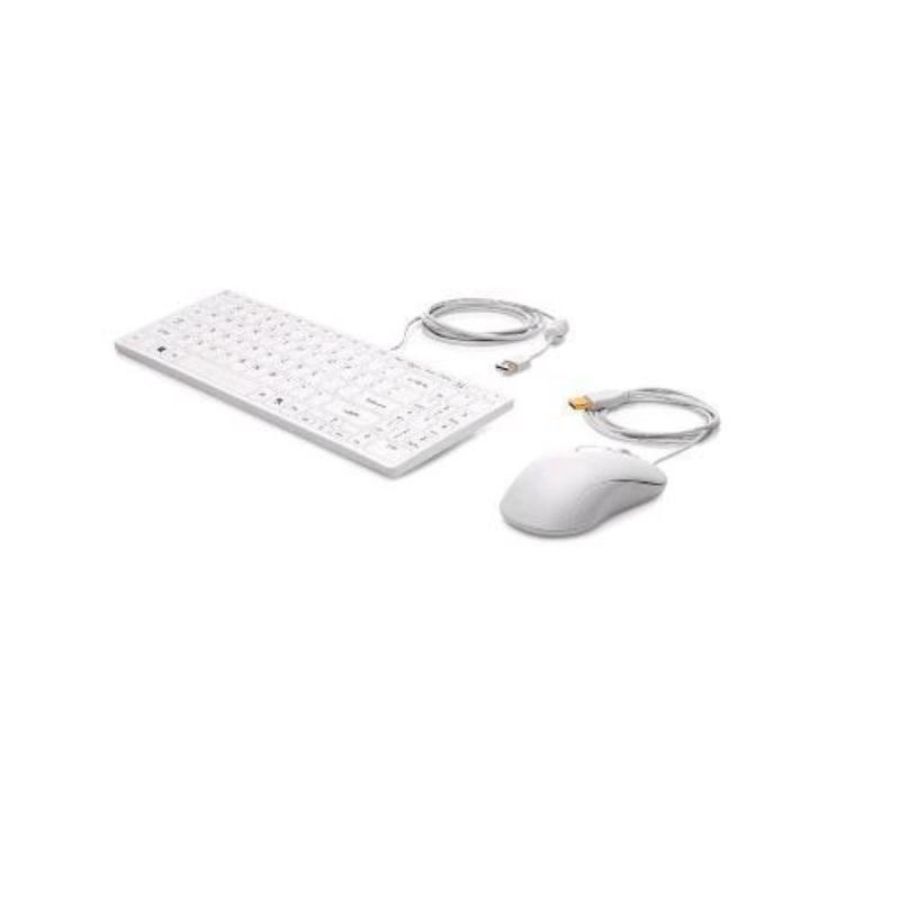 Hp healthcare kit tastiera e mouse usb sanificabile bianca