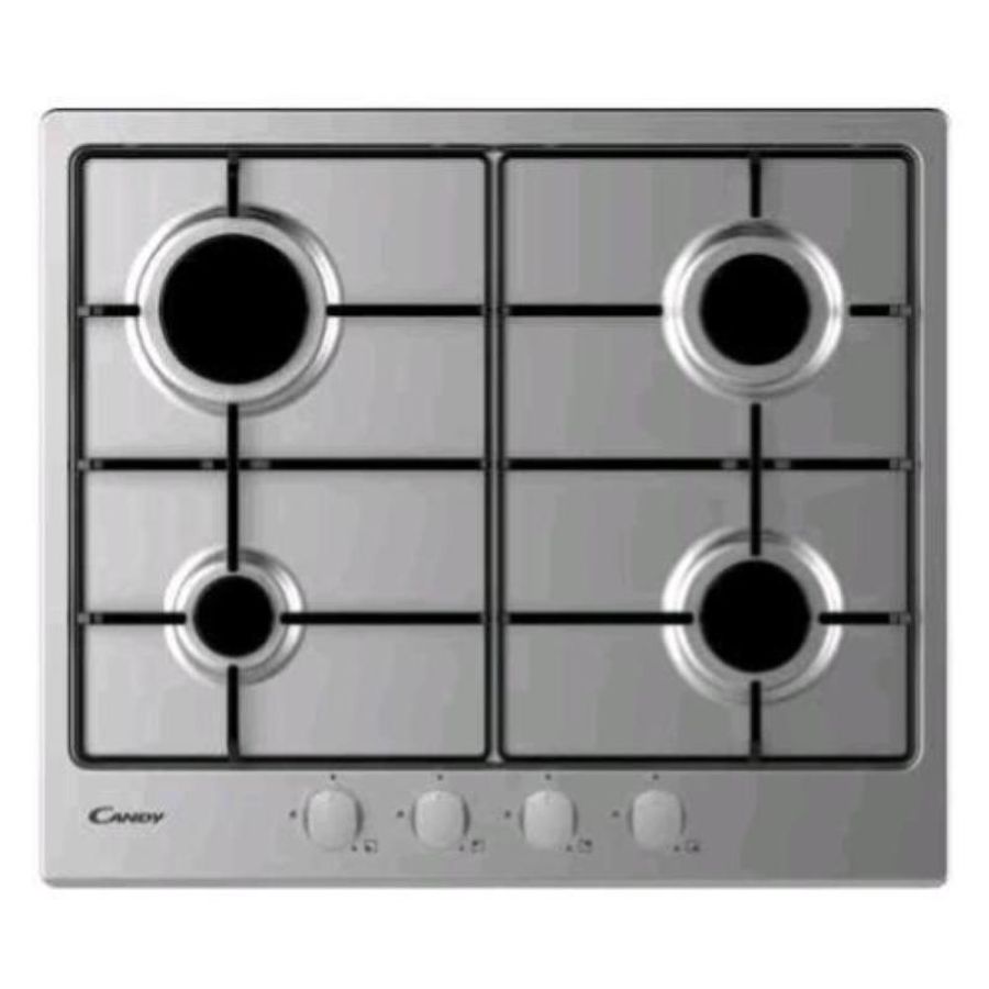 Candy chw6brx piano cottura a gas 4 fuochi 60 cm piano in acciaio inox