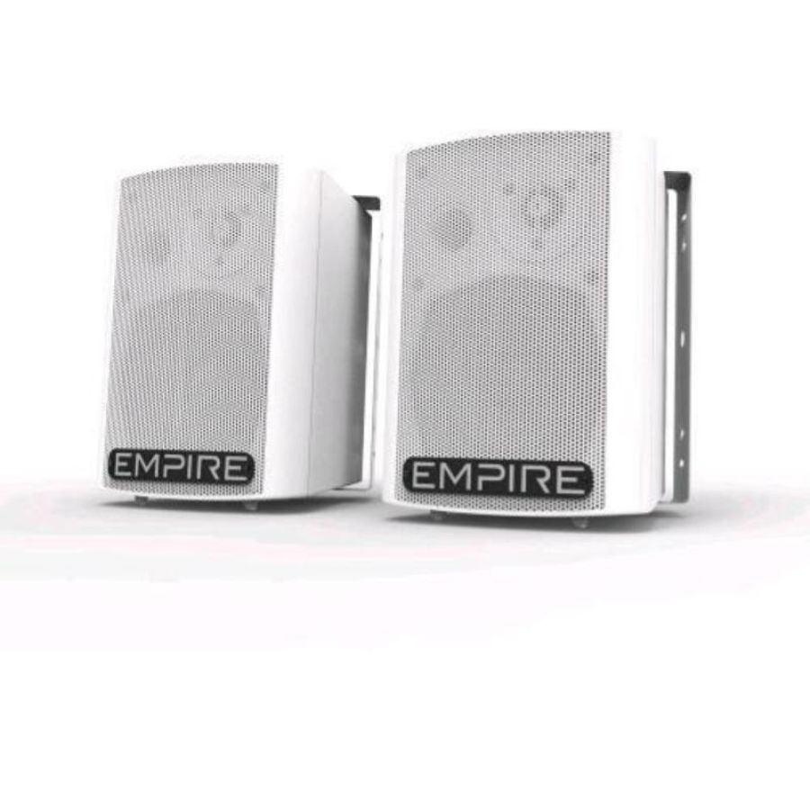 Empire wall 250 mic casse amplificate 250 w con ingresso microfonico jack 6.3mm + porta usb bianco