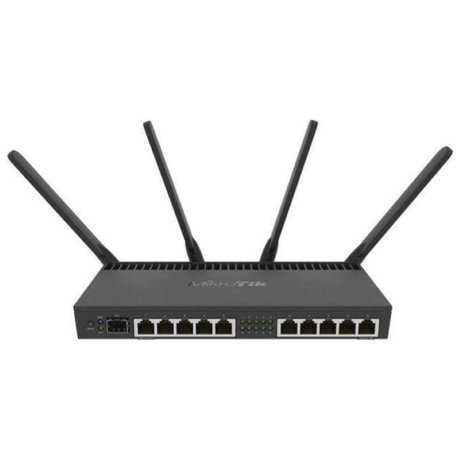 Mikrotik rb4011igs+ router wireless dual-band gigabit wi-fi 5 nero 4 antenne 1733mbps