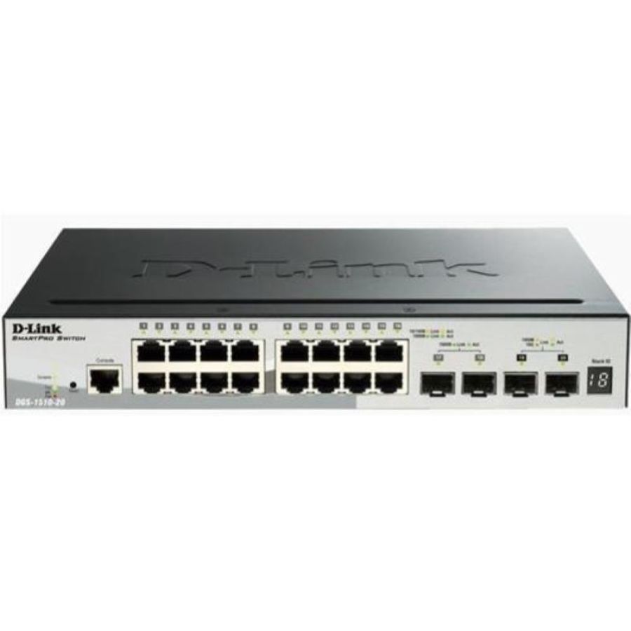 D-link dgs-1510-20 switch gestito l3 16 x 10/100/1000 + 2 x gigabit sfp + 2 x 10 gigabit sfp+
