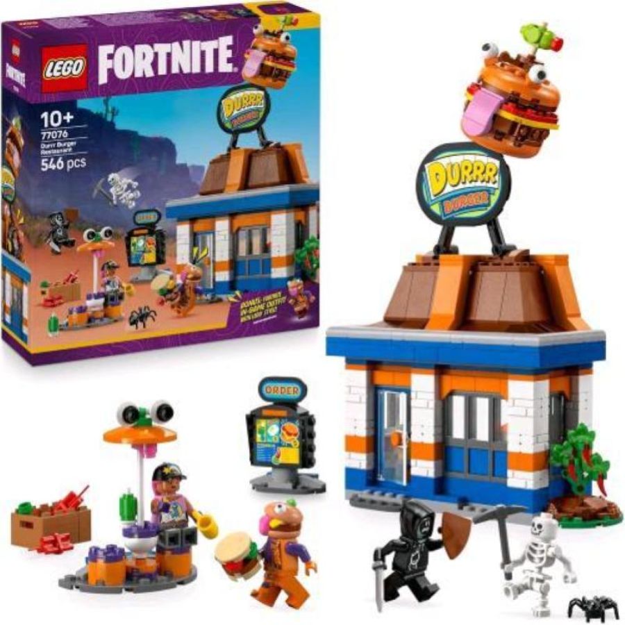 Lego fortnite ristorante di durrr burger gioco creativo con 4 minifigure