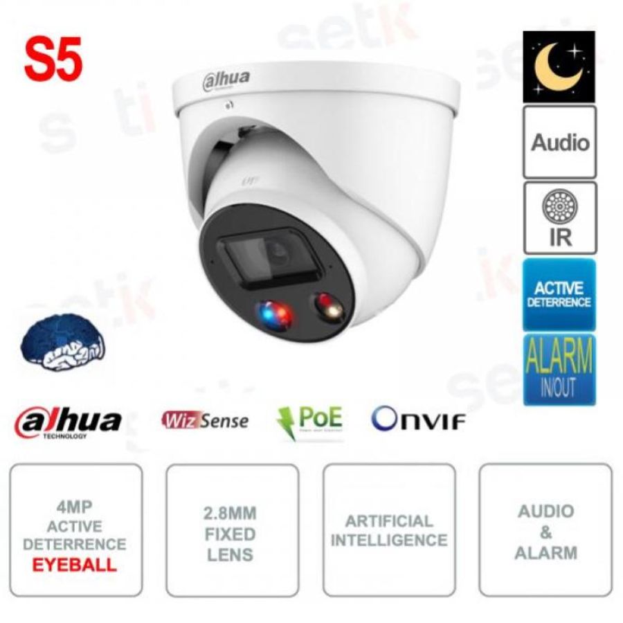 Dahua camera ip 4mp ai eyeball dual light ir50m ip67 12v poe microsd 2.7-13.5