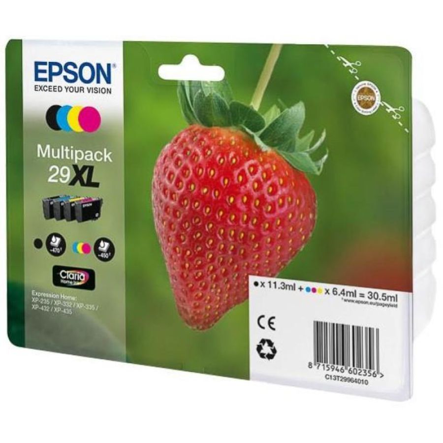 Epson strawberry 29xl cmyk cartuccia d\`inchiostro 1 pz originale resa elevata (xl) nero, ciano, magenta, giallo